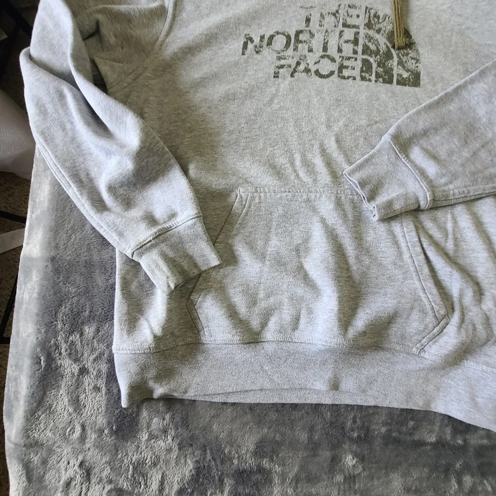 North Face Mrns Medium Pullover Hoodie Gray/ Green  Outdoora‎ Hiking